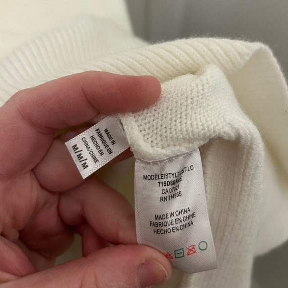 Seven Sisters White Cowl Neck Sweater Dress, Sz M - Picture 3 of 6